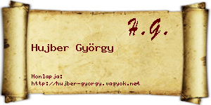 Hujber György névjegykártya